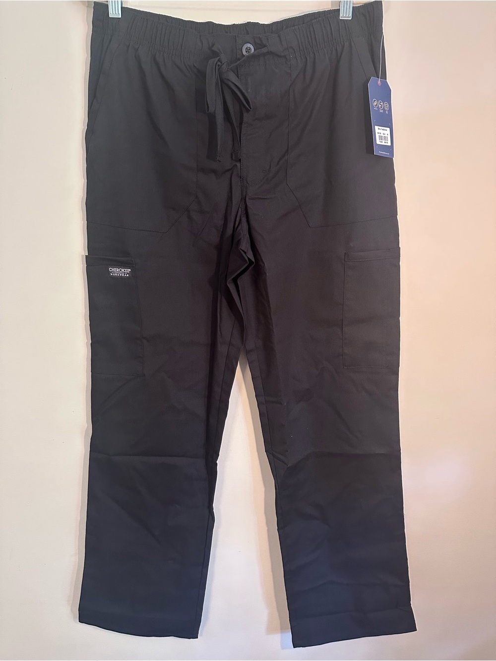 Cherokee Men's Black Cargo Scrub Pants Size M Hospital Medical Healthcare Career
